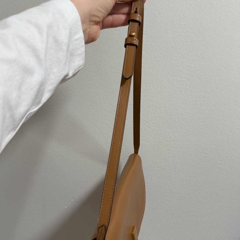 Polo Ralph Lauren Polo ID convertible leather clutch crossbody bag camel brown - Picture 4 of 15